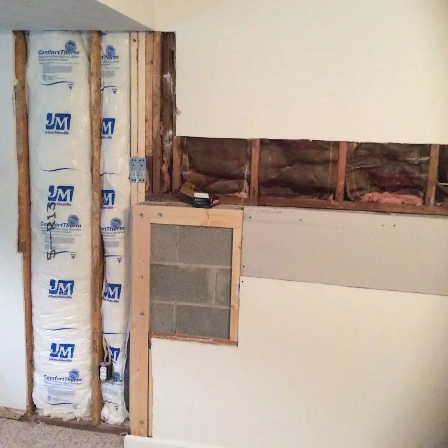 Wall insulation replacement during Structural Drying in McLendon-Chisholm